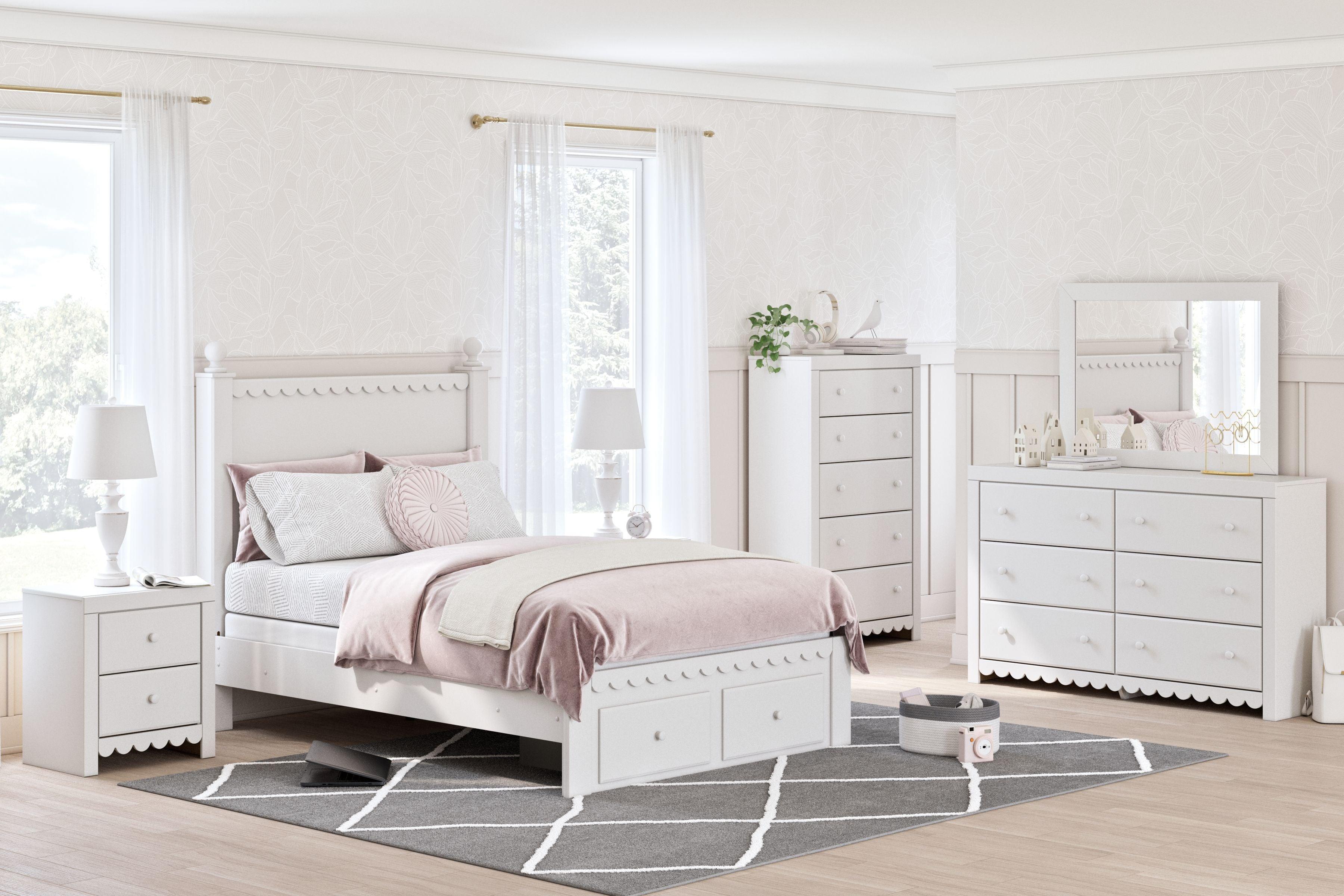 Signature Design by Ashley® - Mollviney - White - Dresser And Mirror - 5th Avenue Furniture