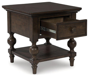 Signature Design by Ashley® - Veramond - Dark Brown - Square End Table - 5th Avenue Furniture