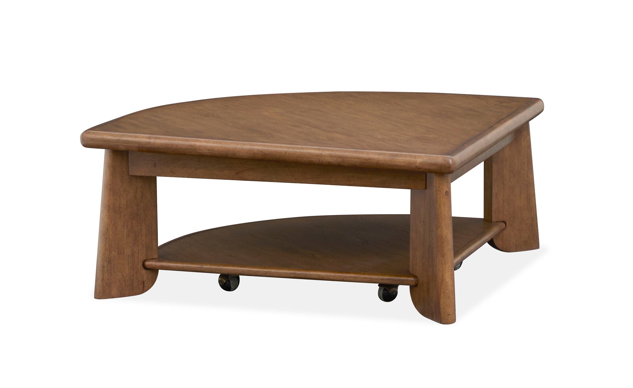 Tanner - Pie Shaped Lift Top Cocktail Table With Casters - Tawny