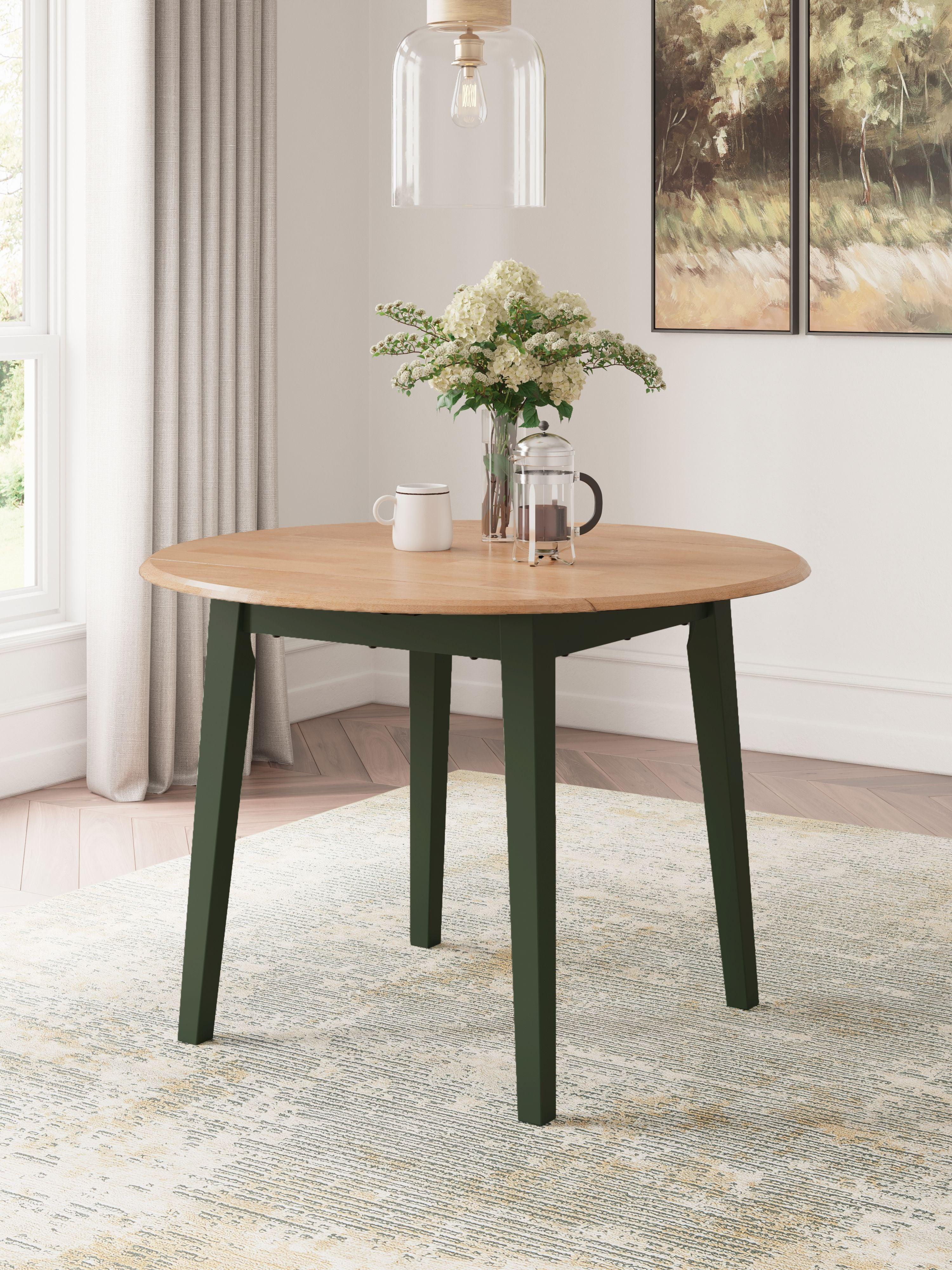 Signature Design by Ashley® - Gesthaven - Round Dining Room Drop Leaf Table - 5th Avenue Furniture