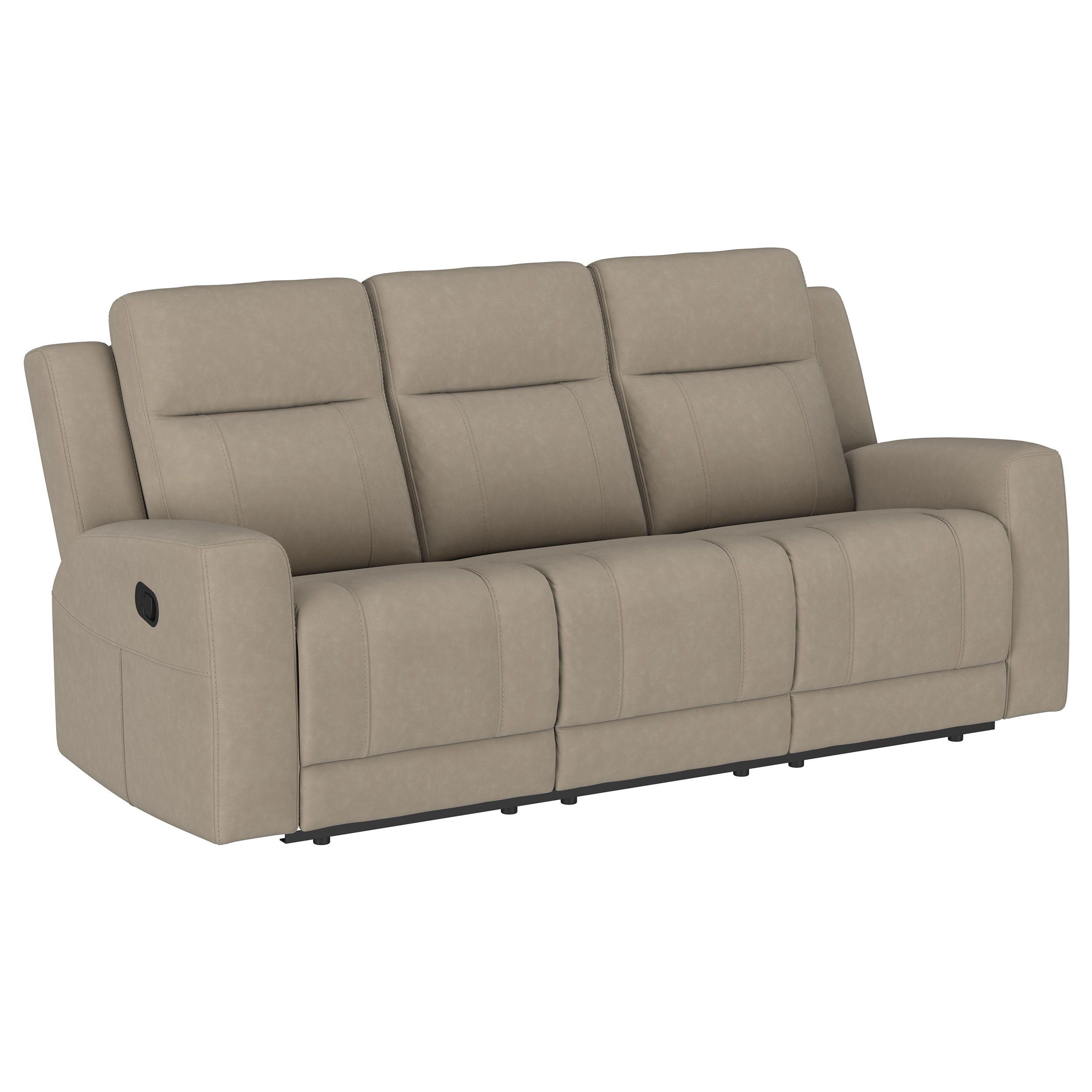 Coaster Fine Furniture - Brentwood - Upholstered Motion Reclining Sofa - Taupe - 5th Avenue Furniture