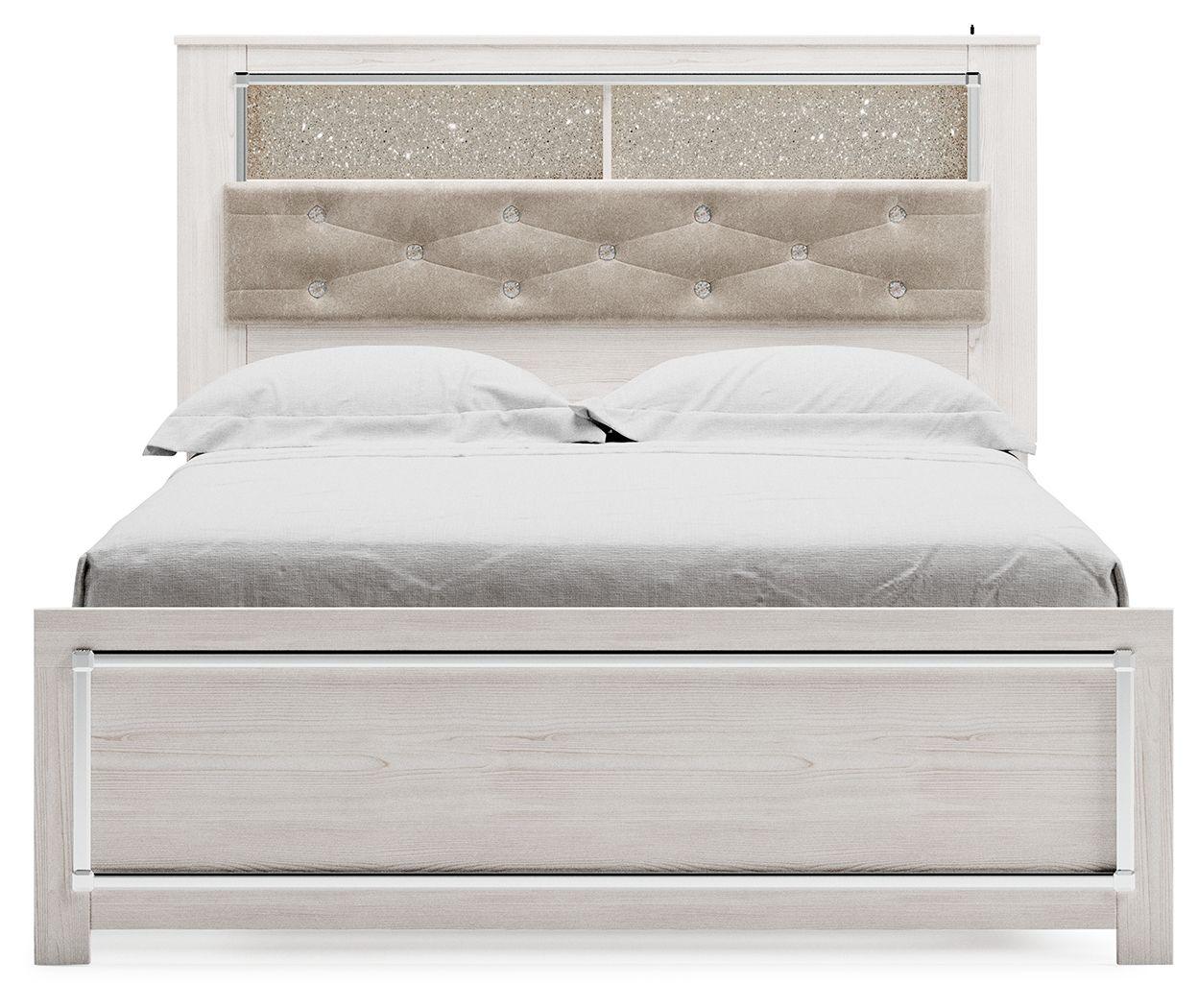 Signature Design by Ashley® - Altyra - White - Queen Panel Bookcase Bed With Roll Slats - 5th Avenue Furniture