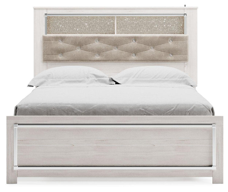 Signature Design by Ashley® - Altyra - White - Queen Panel Bookcase Bed With Roll Slats - 5th Avenue Furniture