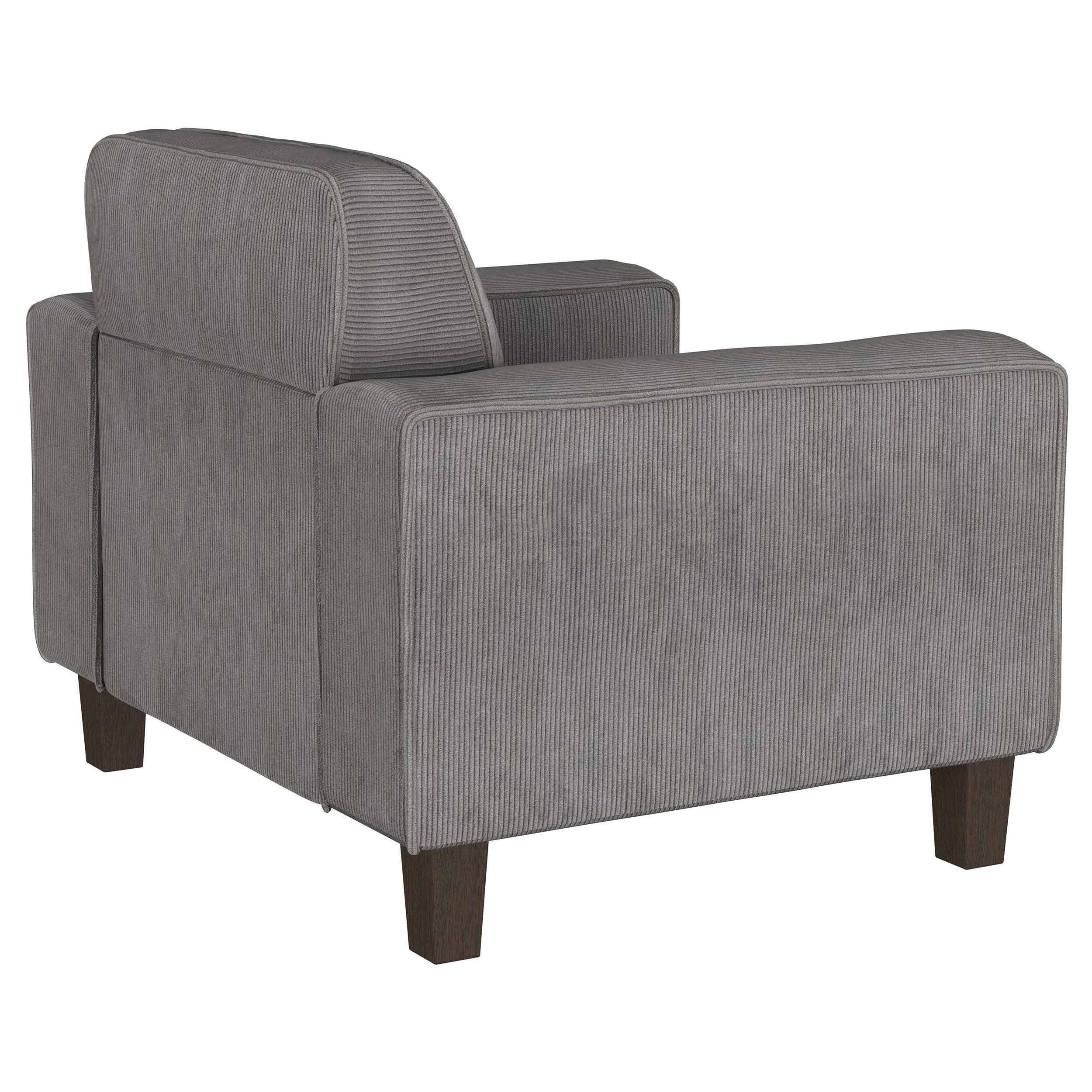 Coaster Fine Furniture - Deerhurst - Upholstered Tufted Track Arm Accent Chair - Charcoal - 5th Avenue Furniture