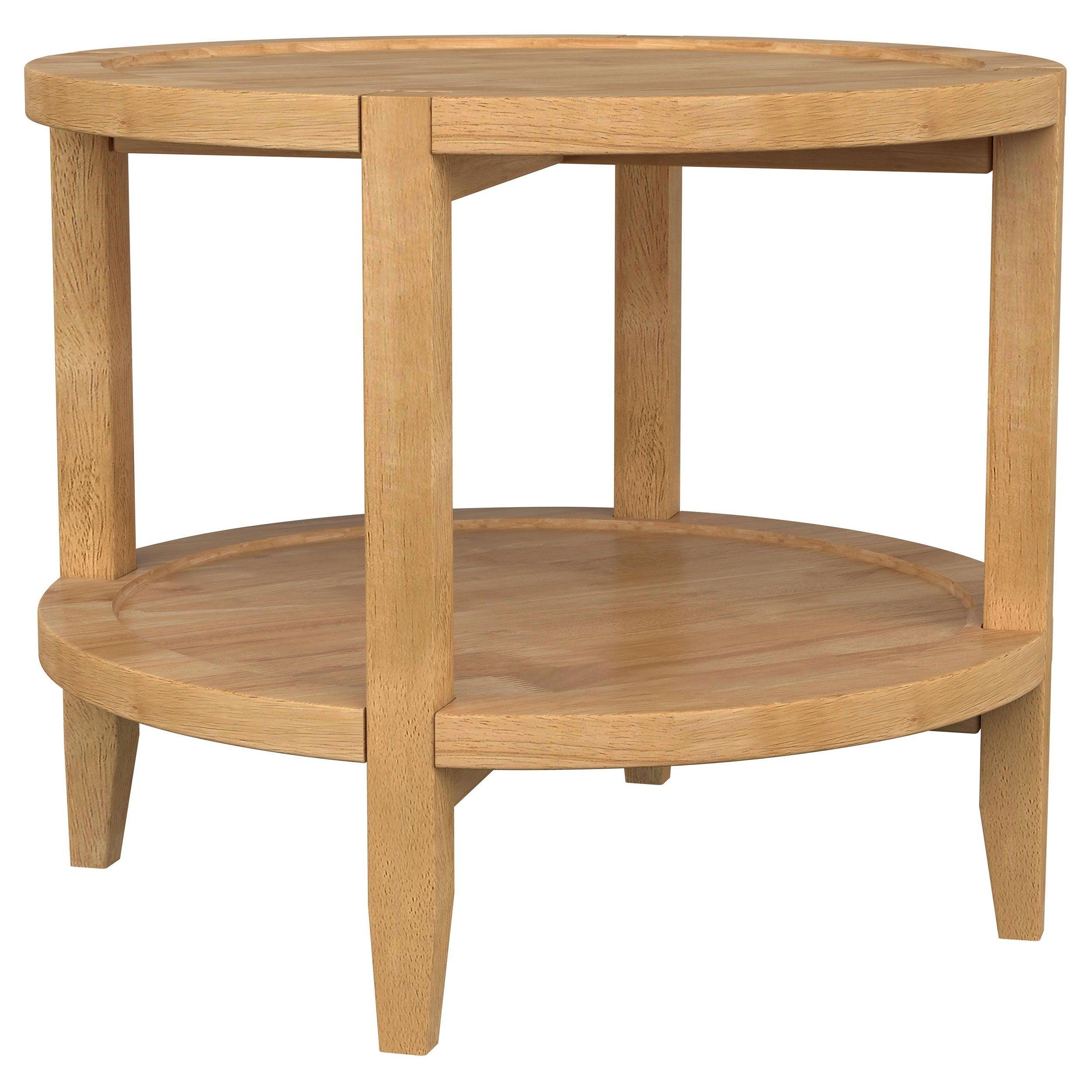 Coaster Fine Furniture - Camillo - Round Solid Wood End Table With Shelf - Maple Brown - 5th Avenue Furniture