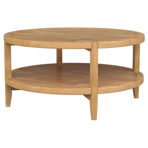 Coaster Fine Furniture - Camillo - Round Solid Wood Coffee Table With Shelf - Maple Brown - 5th Avenue Furniture