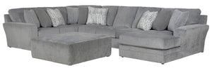 Jackson - Glacier - Sectional With 9 Accent Pillows And Ottoman Set - 5th Avenue Furniture