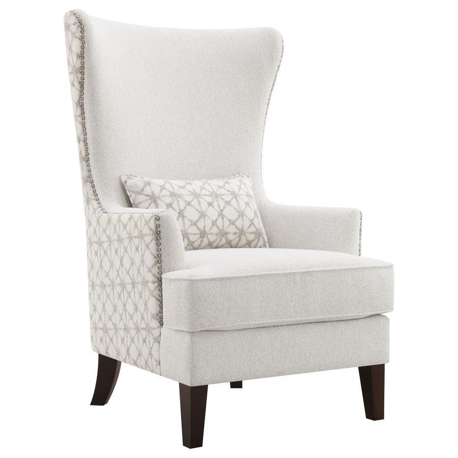 Coaster Fine Furniture - Pippin - Upholstered Wingback Accent Chair - Latte - 5th Avenue Furniture