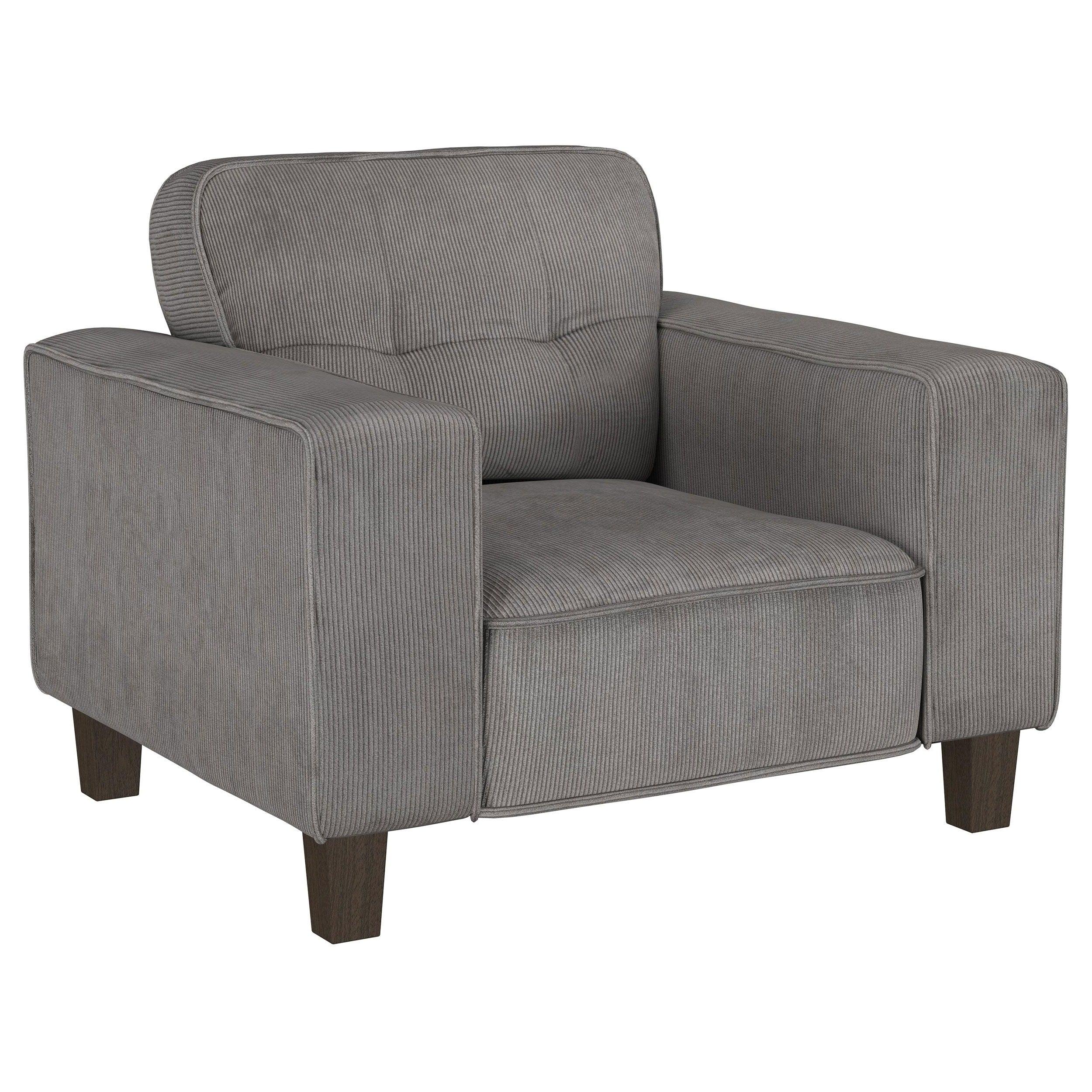 Coaster Fine Furniture - Deerhurst - Upholstered Tufted Track Arm Accent Chair - Charcoal - 5th Avenue Furniture