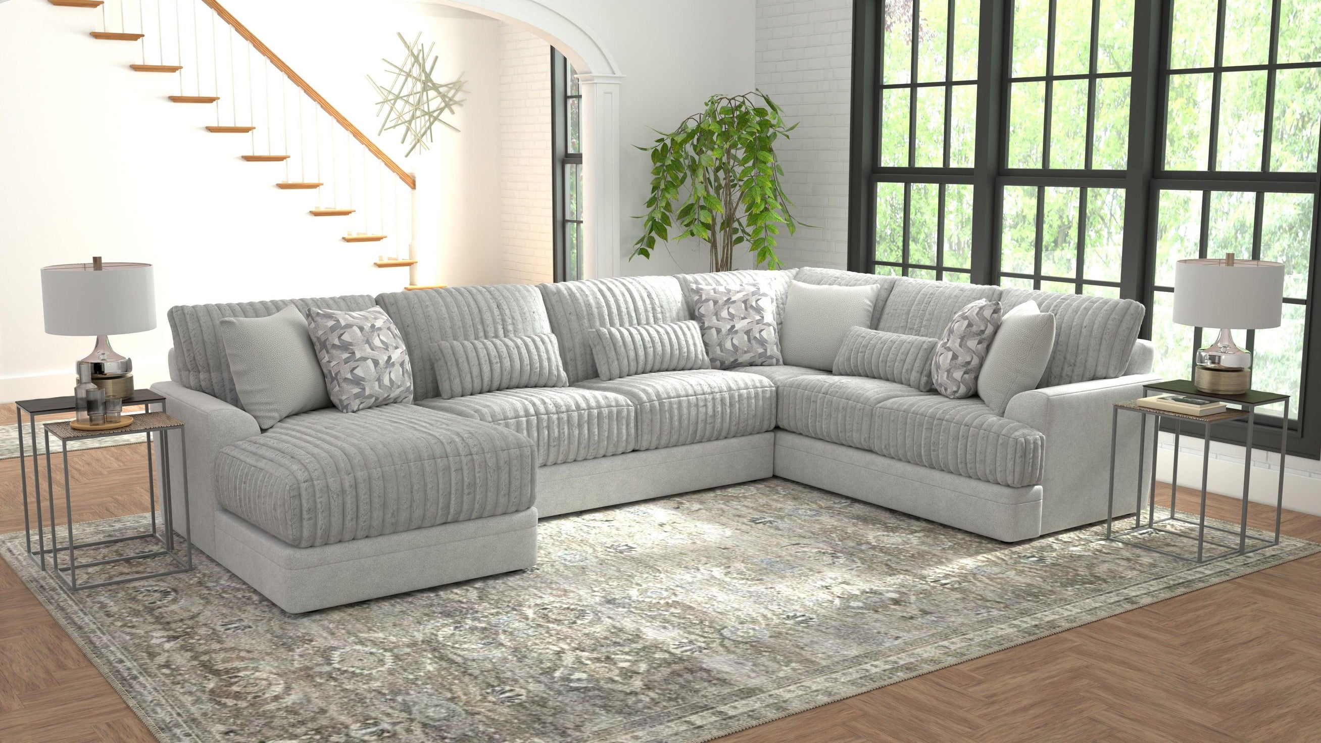 Jackson - Titan - Sectional With Comfort Coil Seating And Accent Pillows - 5th Avenue Furniture