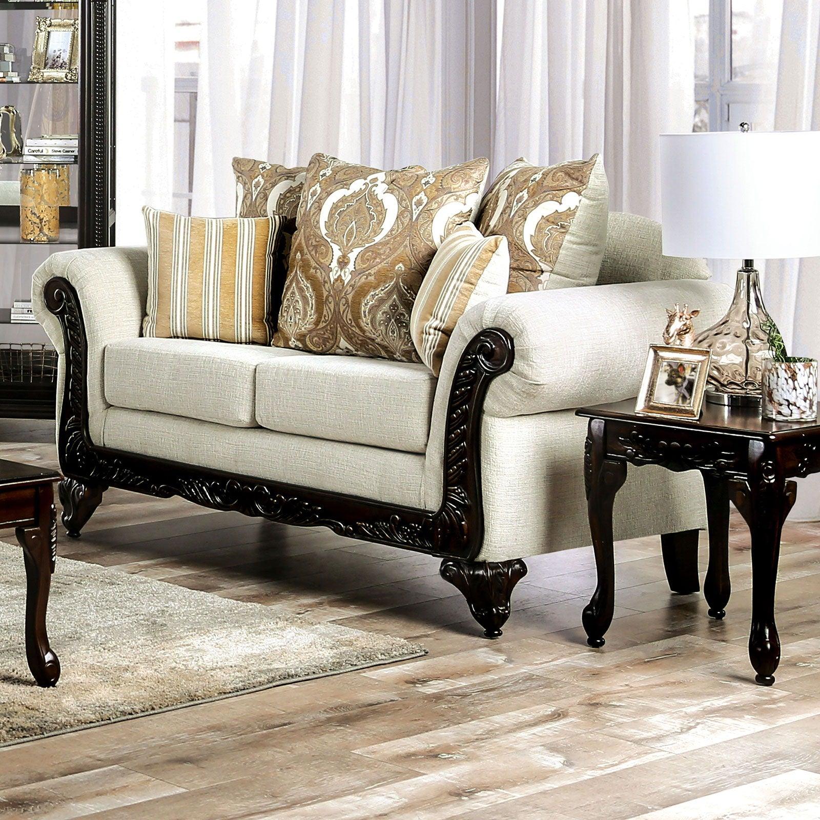 Furniture of America - Delizia - Loveseat - Cream - 5th Avenue Furniture