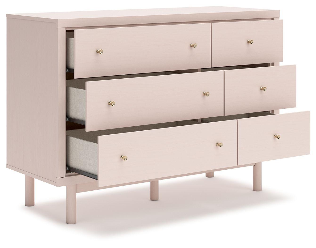 Signature Design by Ashley® - Wistenpine - Blush - Six Drawer Dresser - 5th Avenue Furniture