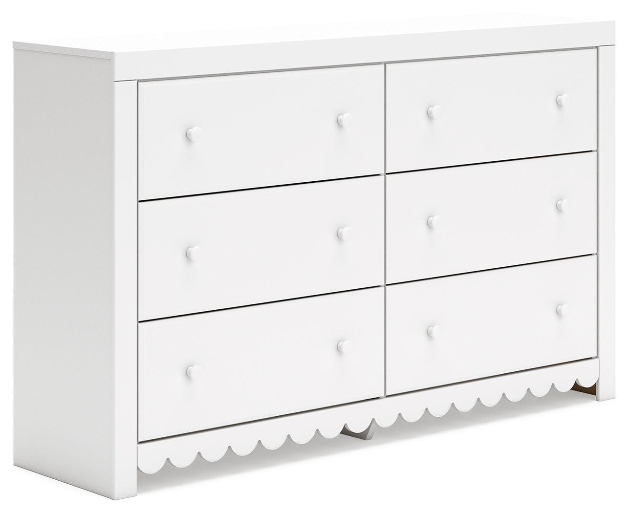 Signature Design by Ashley® - Mollviney - White - Six Drawer Dresser - 5th Avenue Furniture