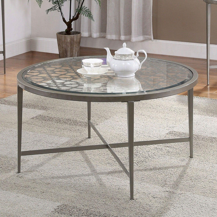 Furniture of America - Freja - Coffee Table - Silver - 5th Avenue Furniture