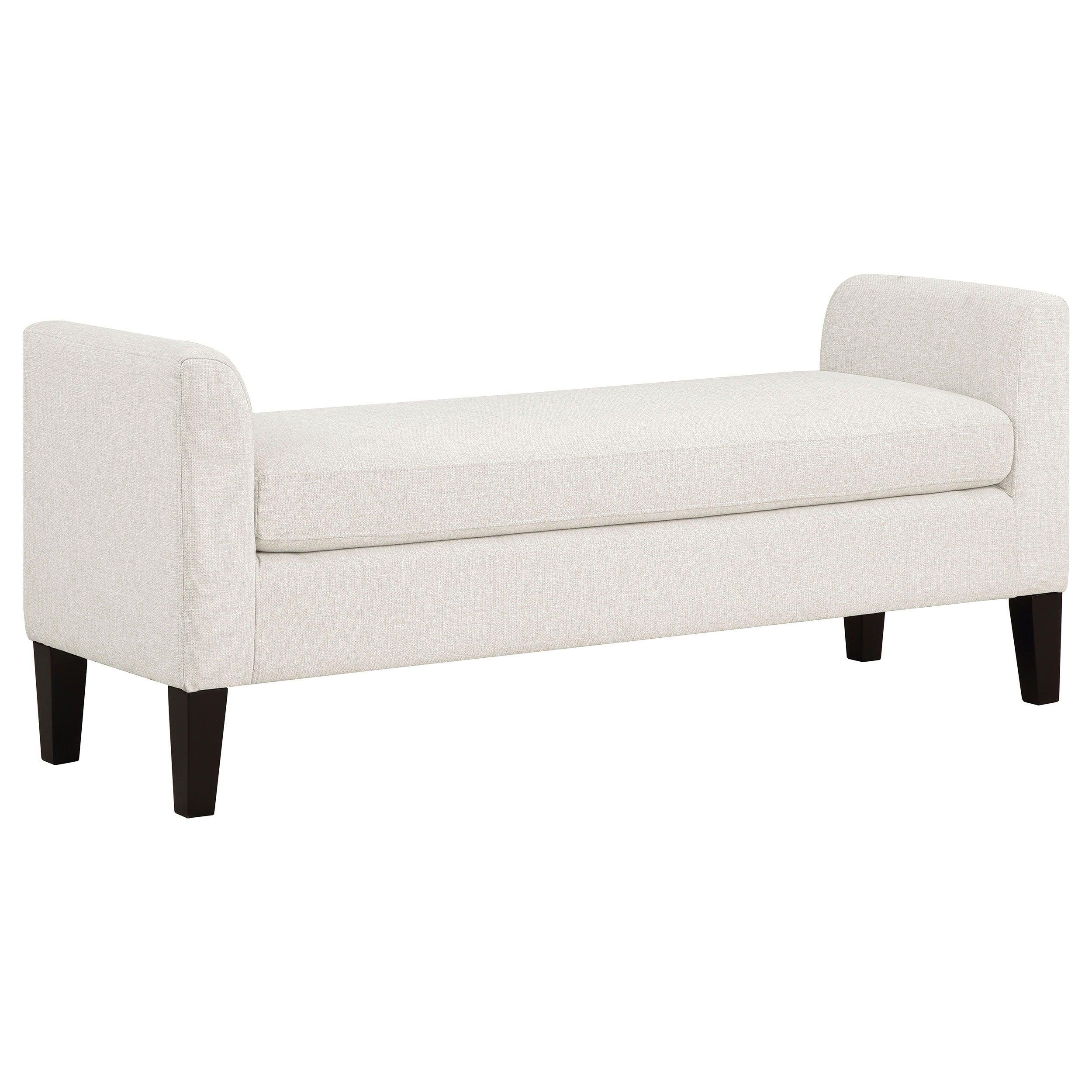 Coaster Fine Furniture - Rex - Upholstered Accent Bench With Raised Arms - Vanilla - 5th Avenue Furniture