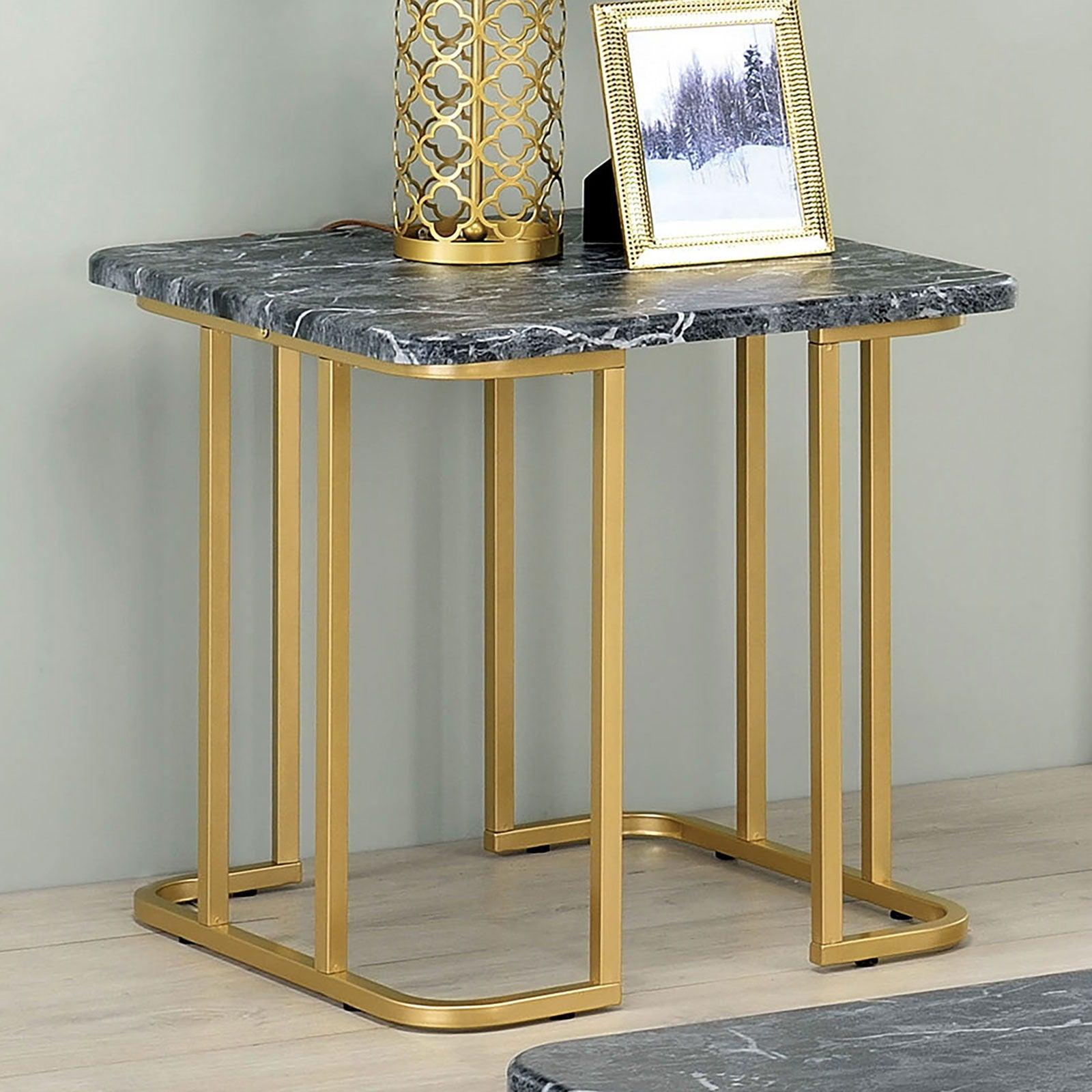 Furniture of America - Calista - End Table - Gold / Black - 5th Avenue Furniture