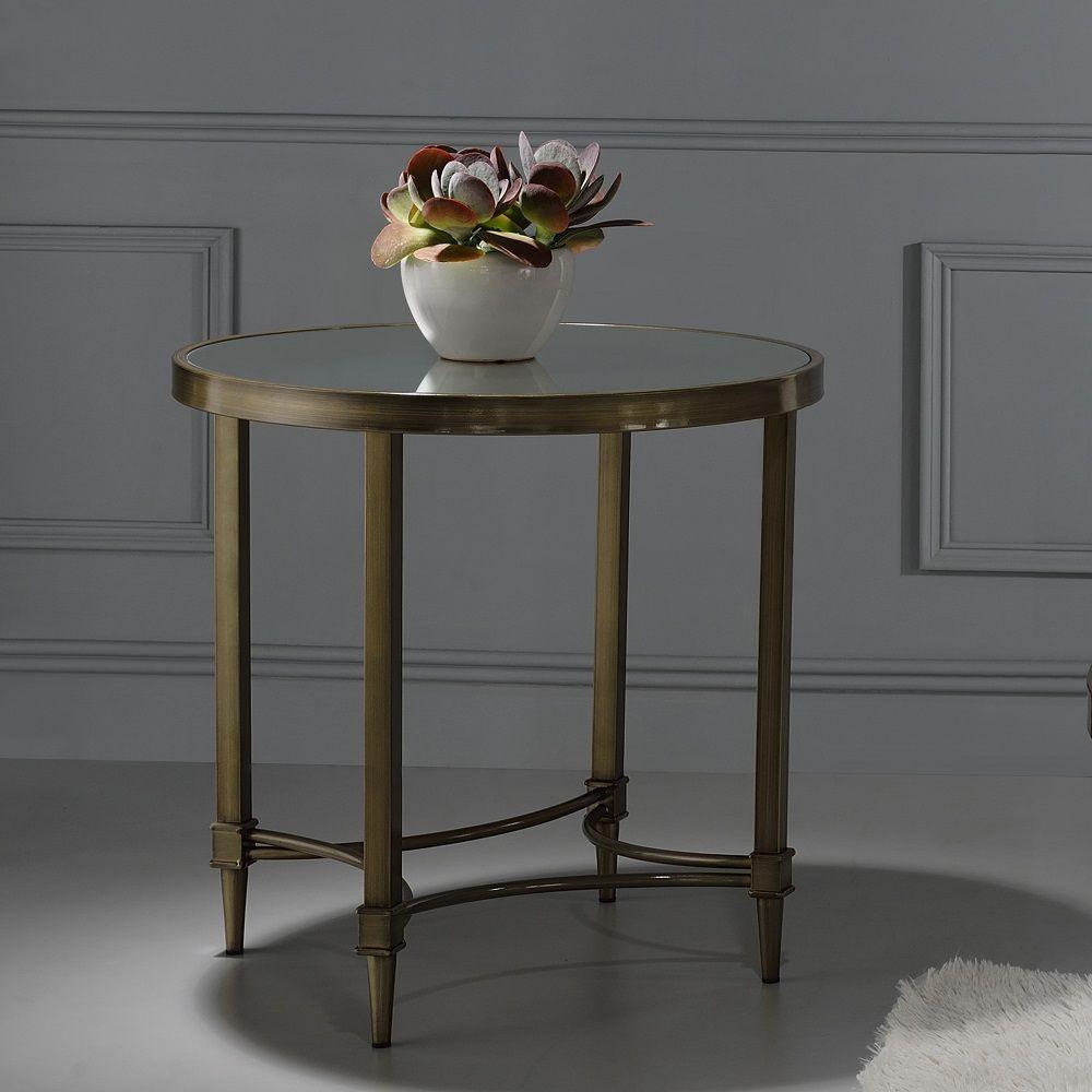 ACME - Aditya - End Table - Antique Brass - 5th Avenue Furniture