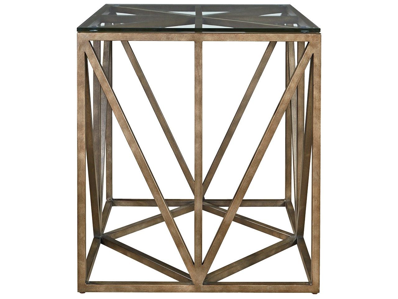 Curated - Truss Square End Table - Dark Brown