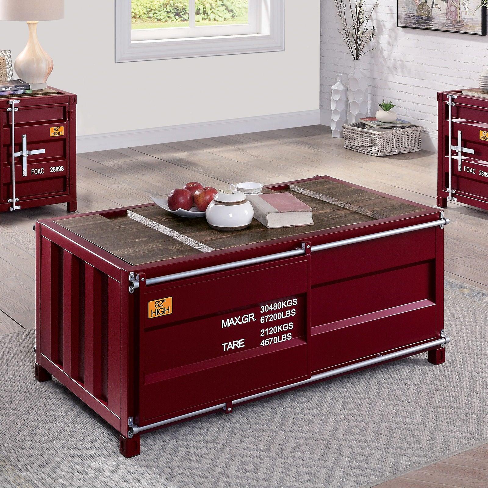 Furniture of America - Dicargo - Coffee Table - Red - 5th Avenue Furniture