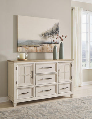 Benchcraft® - Shaybrock - Antique White / Brown - Dresser - 5th Avenue Furniture