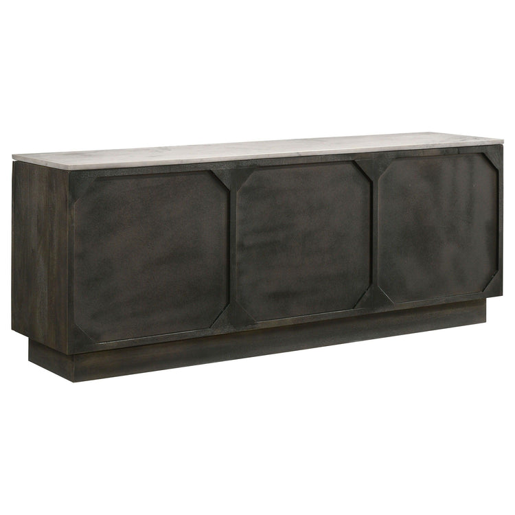 Coaster Fine Furniture - Dennis - 3 Door Marble Top Dining Sideboard Server - White / Tobacco Grey - 5th Avenue Furniture