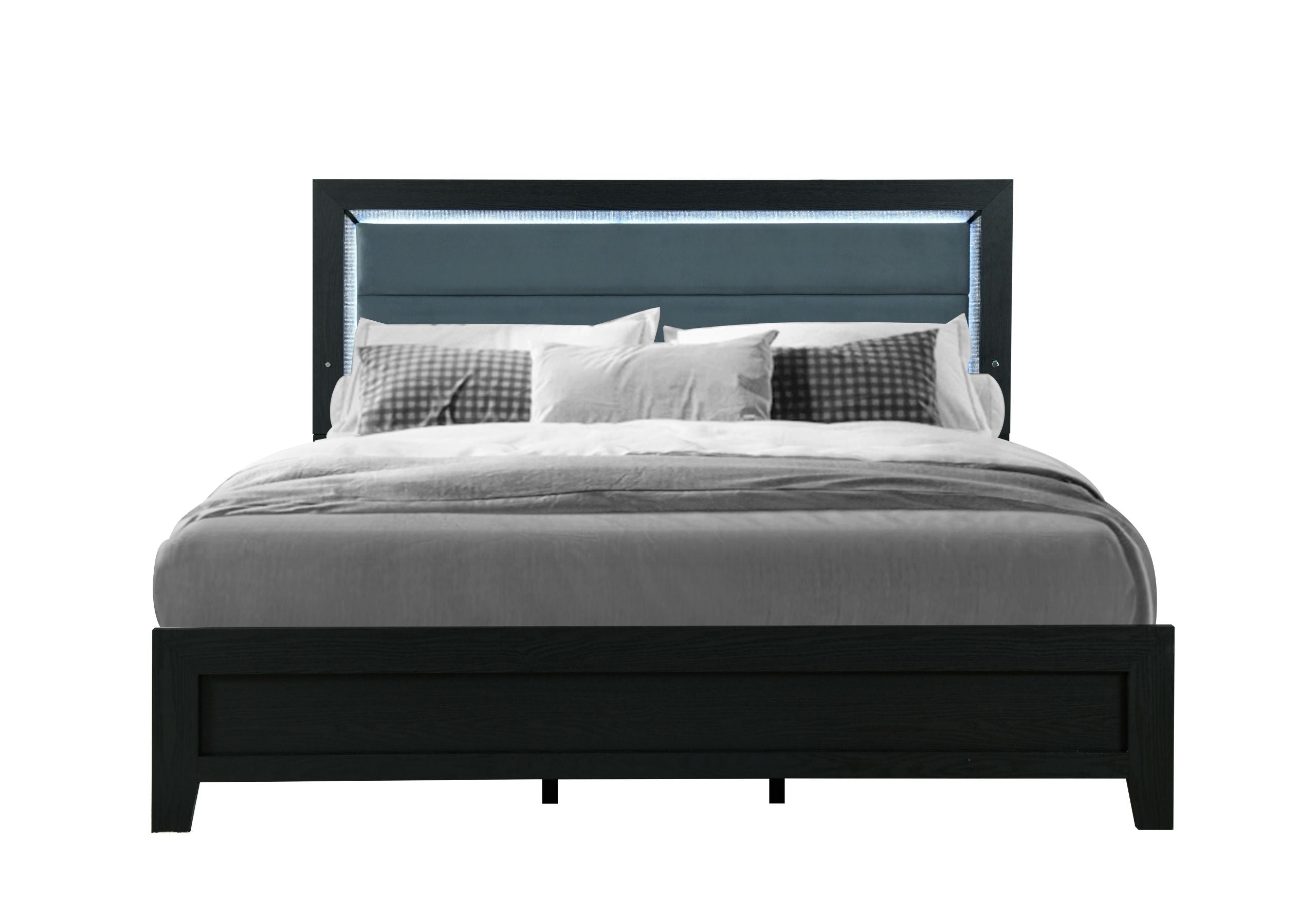 Reid - King Bed, With LED - Black