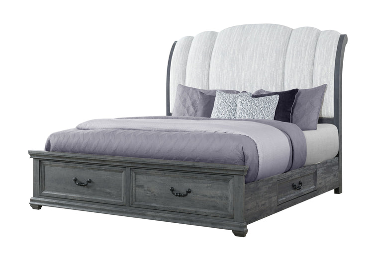 Rowan - 7pc Storage Bedroom Set - Gray