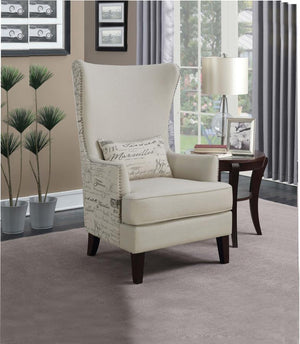 CoasterElevations - Pippin - Curved Arm High Back Accent Chair - Cream - 5th Avenue Furniture