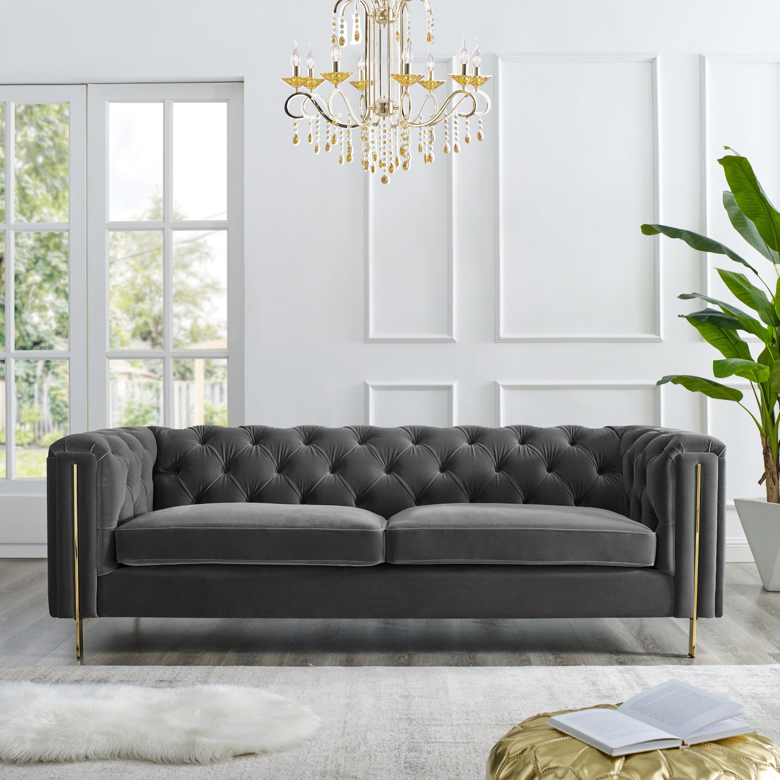 Steve Silver Furniture - Charlene - Velvet Sofa And Loveseat - 5th Avenue Furniture