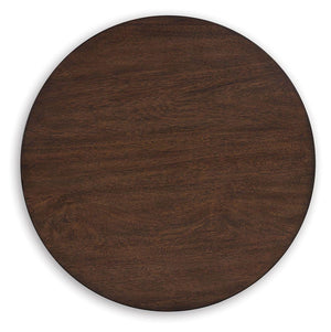 Signature Design by Ashley® - Korestone - Dark Brown - Round End Table - 5th Avenue Furniture