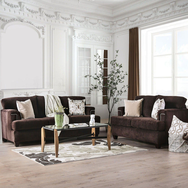 Furniture of America - Brynlee - Sofa (*Pillows Sold Separately) - Chocolate - 5th Avenue Furniture