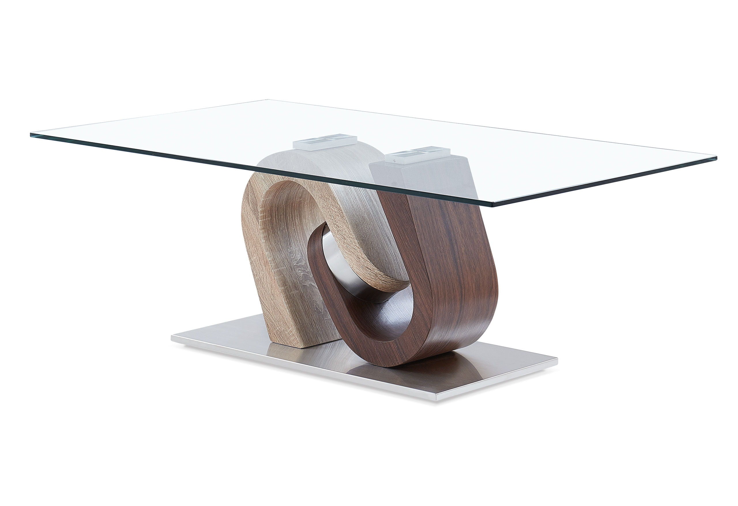 T4126 - Coffee Table - Dark Brown / Silver