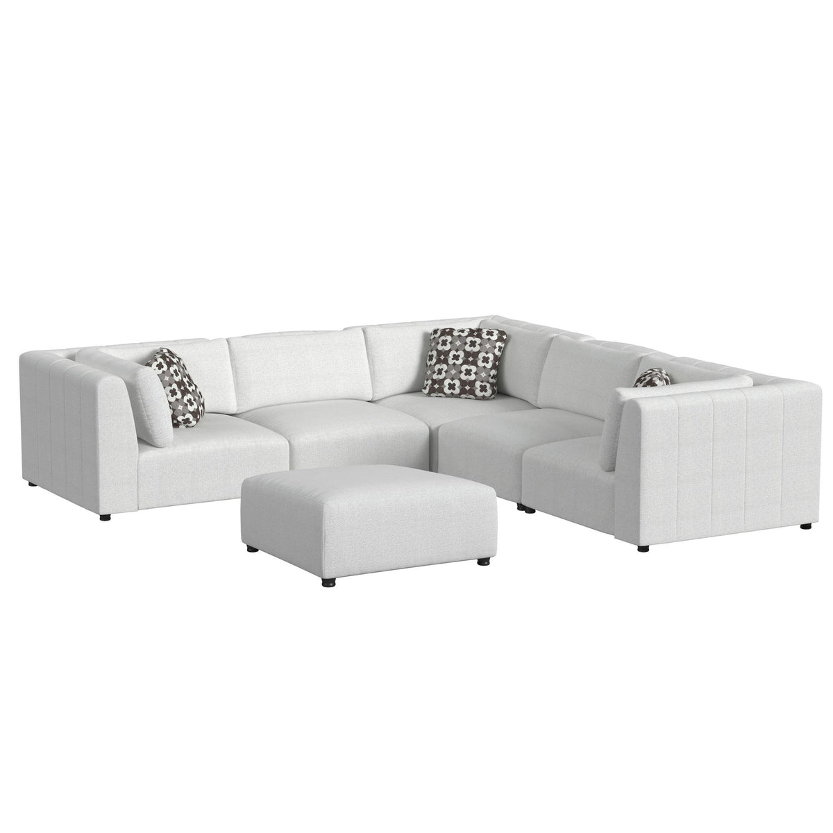 Zandara - 5 Piece Modular Set Sectional With Ottoman - Beige