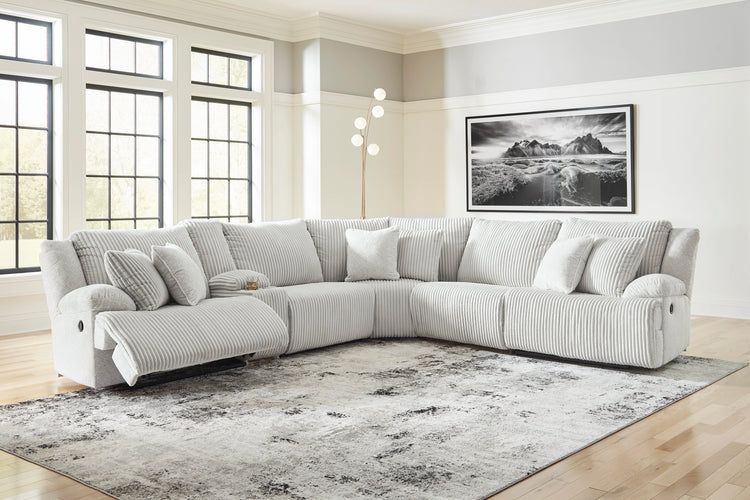 Top Tier - 6pc Reclining Sectional - Alloy Gray