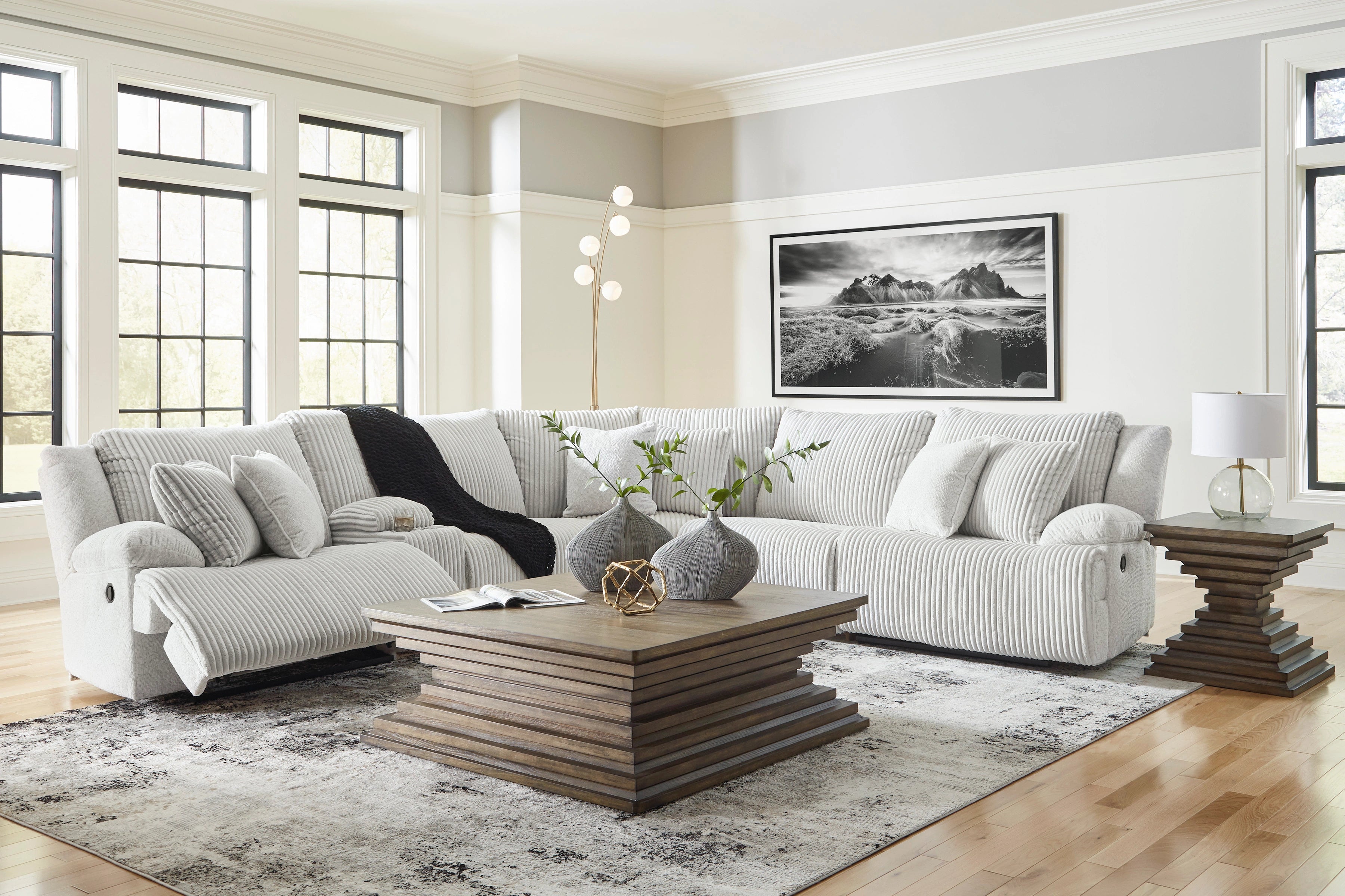 Top Tier - 6pc Reclining Sectional - Alloy Gray