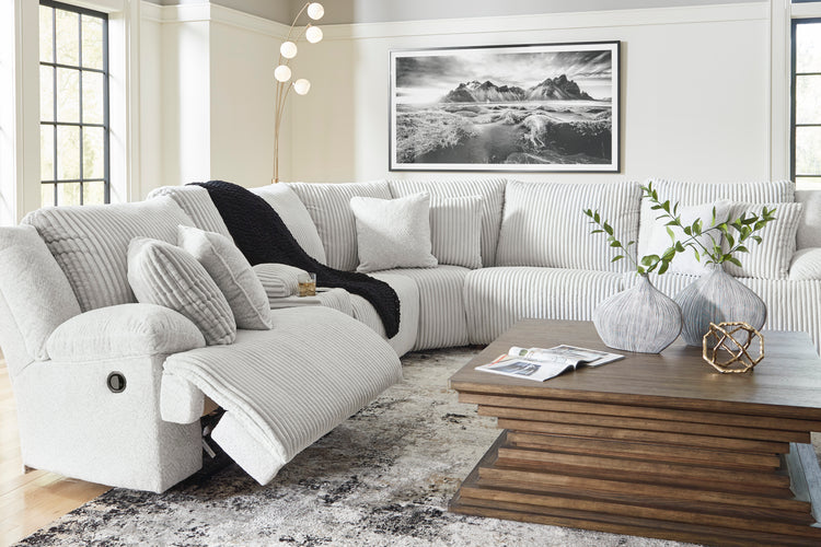 Top Tier - 6pc Reclining Sectional - Alloy Gray