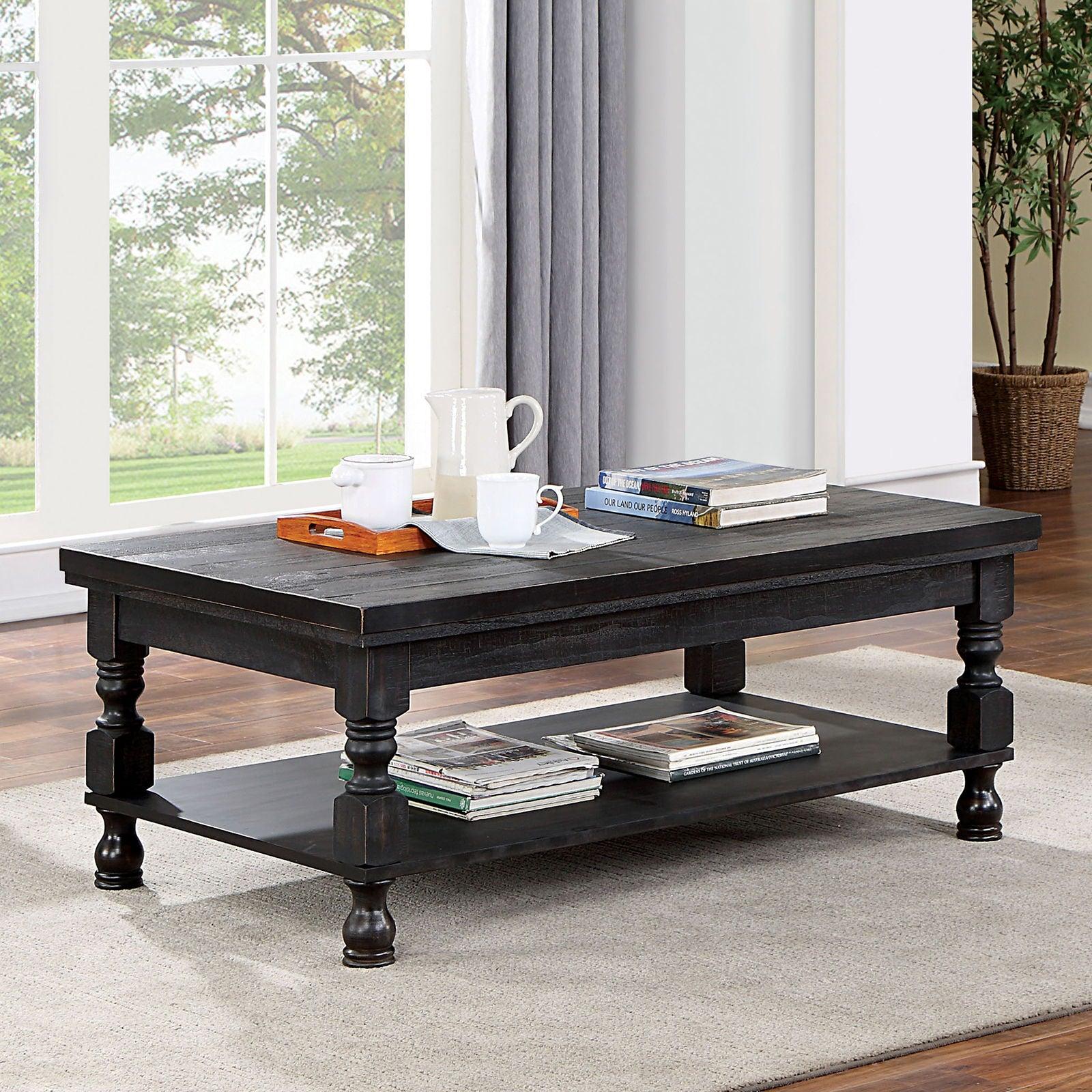 Furniture of America - Calandra - Coffee Table - Antique Black - 5th Avenue Furniture