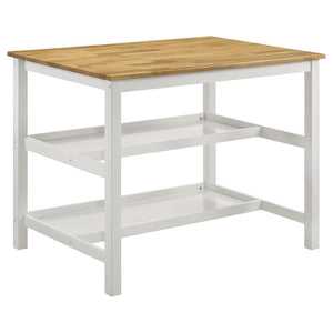 Coaster Fine Furniture - Hollis - Kitchen Island Counter Height Table - Brown And White - 5th Avenue Furniture