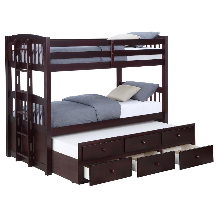 Kensington - Twin Over Twin Bunk Bed With Trundle - Cappuccino