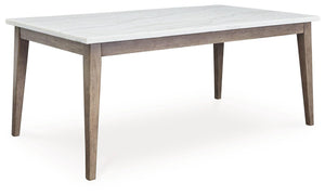 Signature Design by Ashley® - Loyaska - White / Brown - Rectangular Dining Room Table - 5th Avenue Furniture