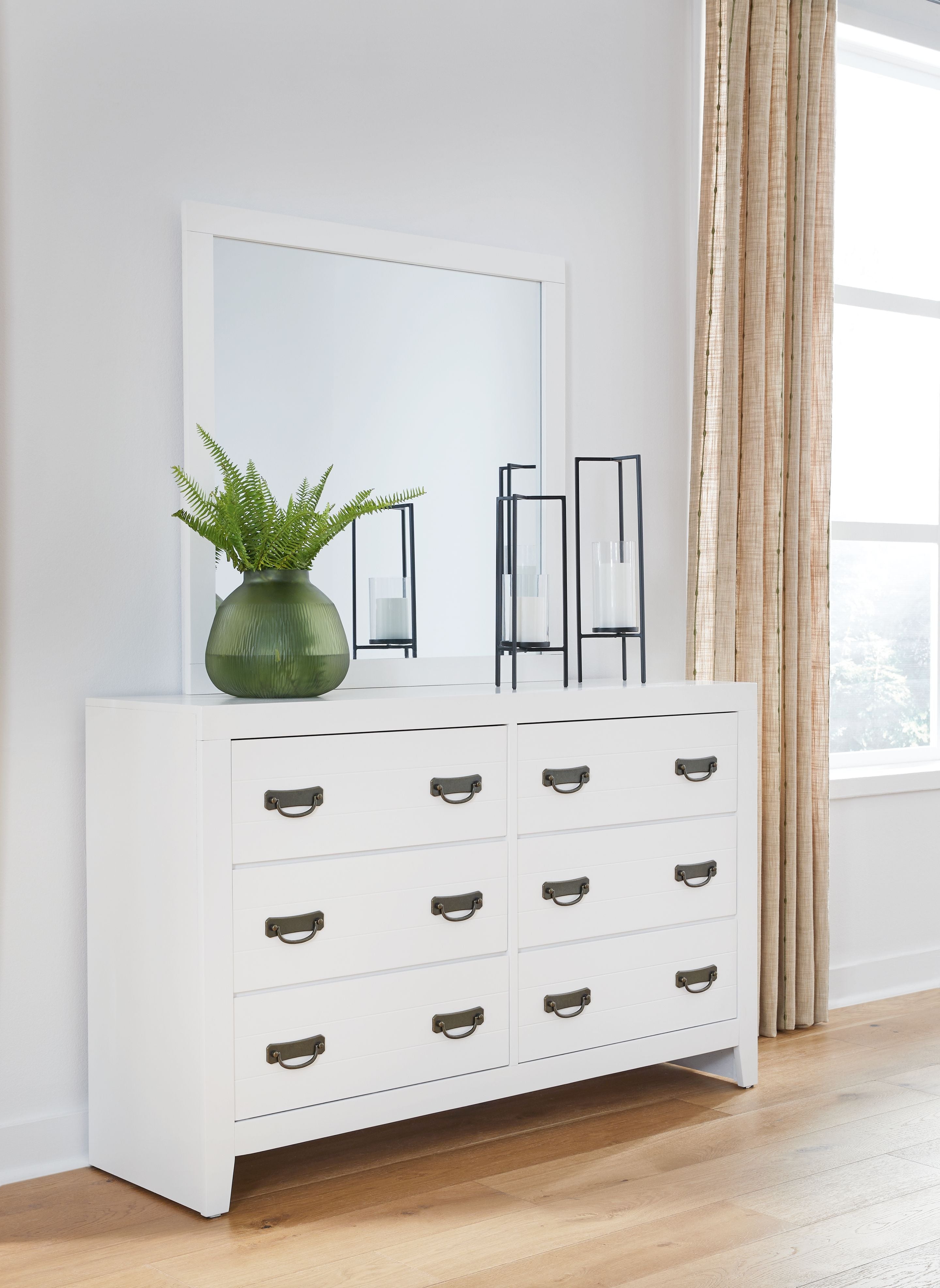 Binterglen Dresser and Mirror in White by Ashley Binterglen Dresser and Mirror in White by Ashley