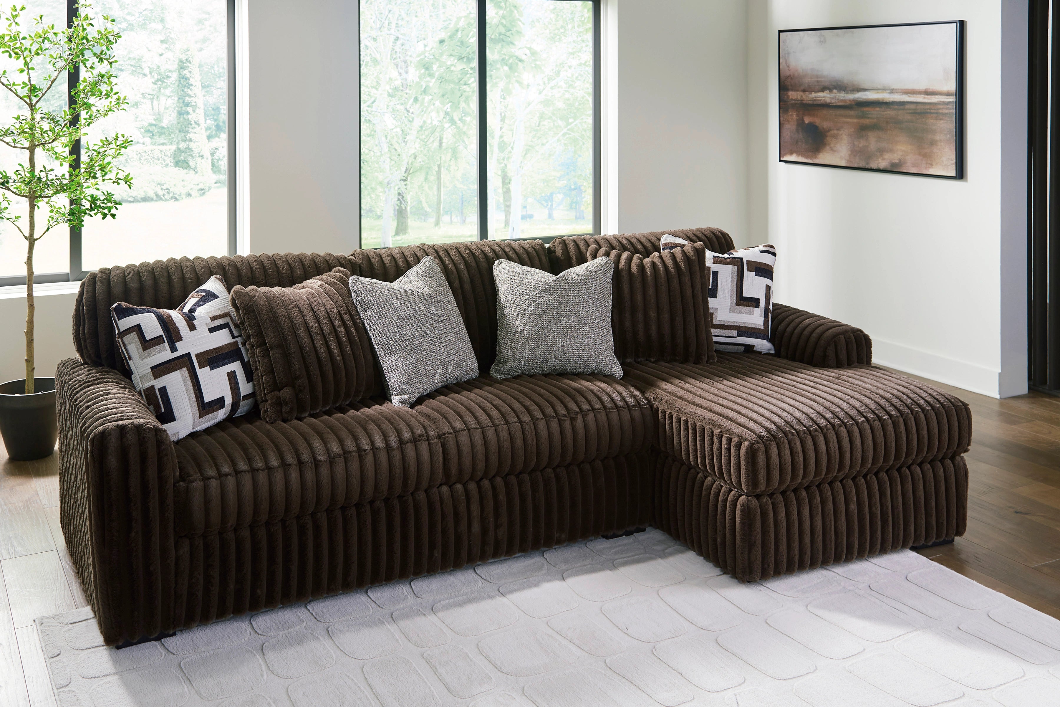 Midnight-Madness Chocolate - 2pc Sectional