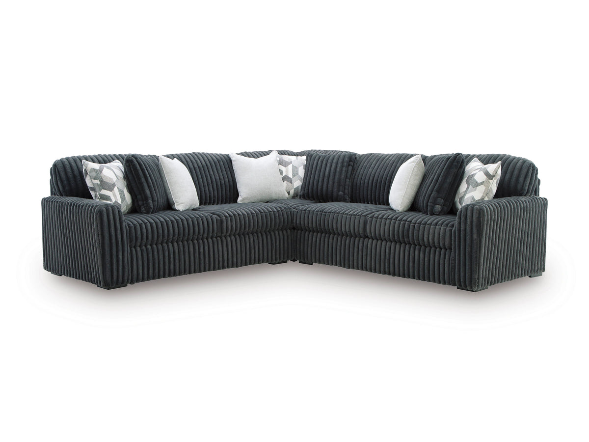 Midnight-Madness Gunmetal Gray - 3pc Sectional | 5th Avenue Furniture