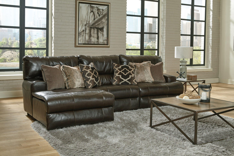 Catnapper - Como - 3 Piece Italian Leather Match Reclining Sofa - 5th Avenue Furniture