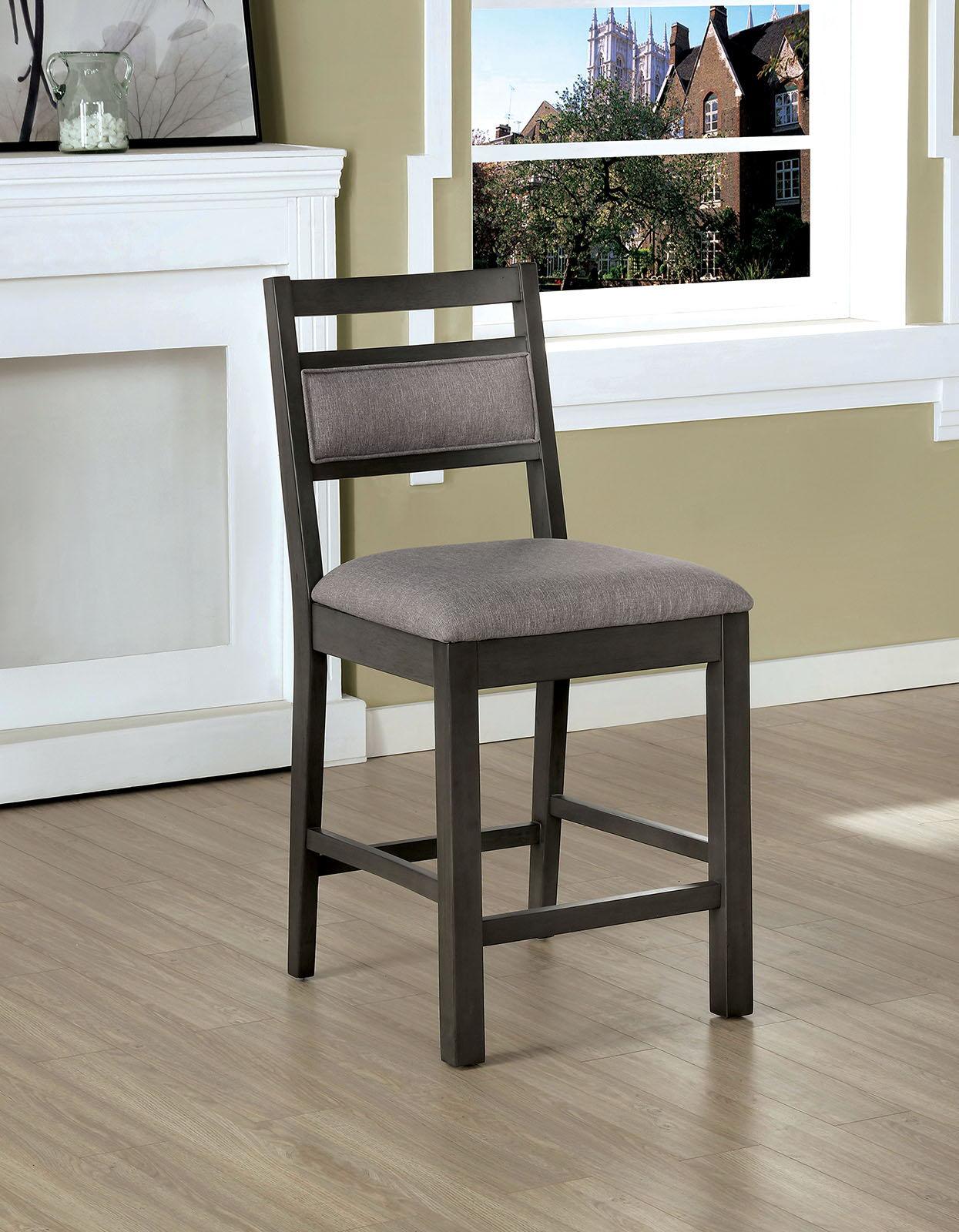 Furniture of America - Vicky - Counter Height Chair(Set of 2) - Gray - 5th Avenue Furniture