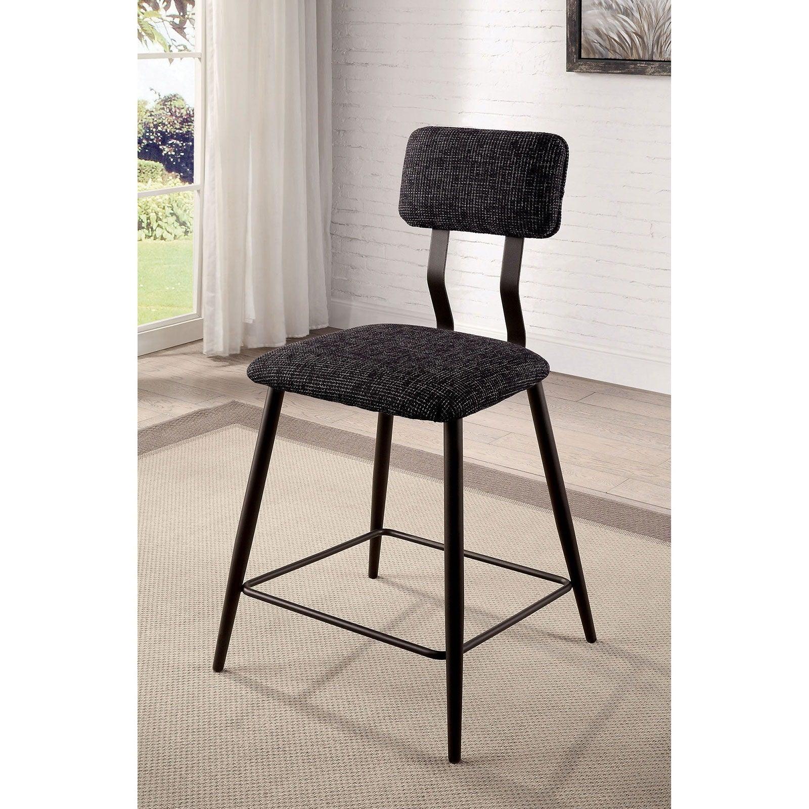 Furniture of America - Dicarda - Counter Height Chair (Set of 2) - Black / Distressed Dark Oak - 5th Avenue Furniture