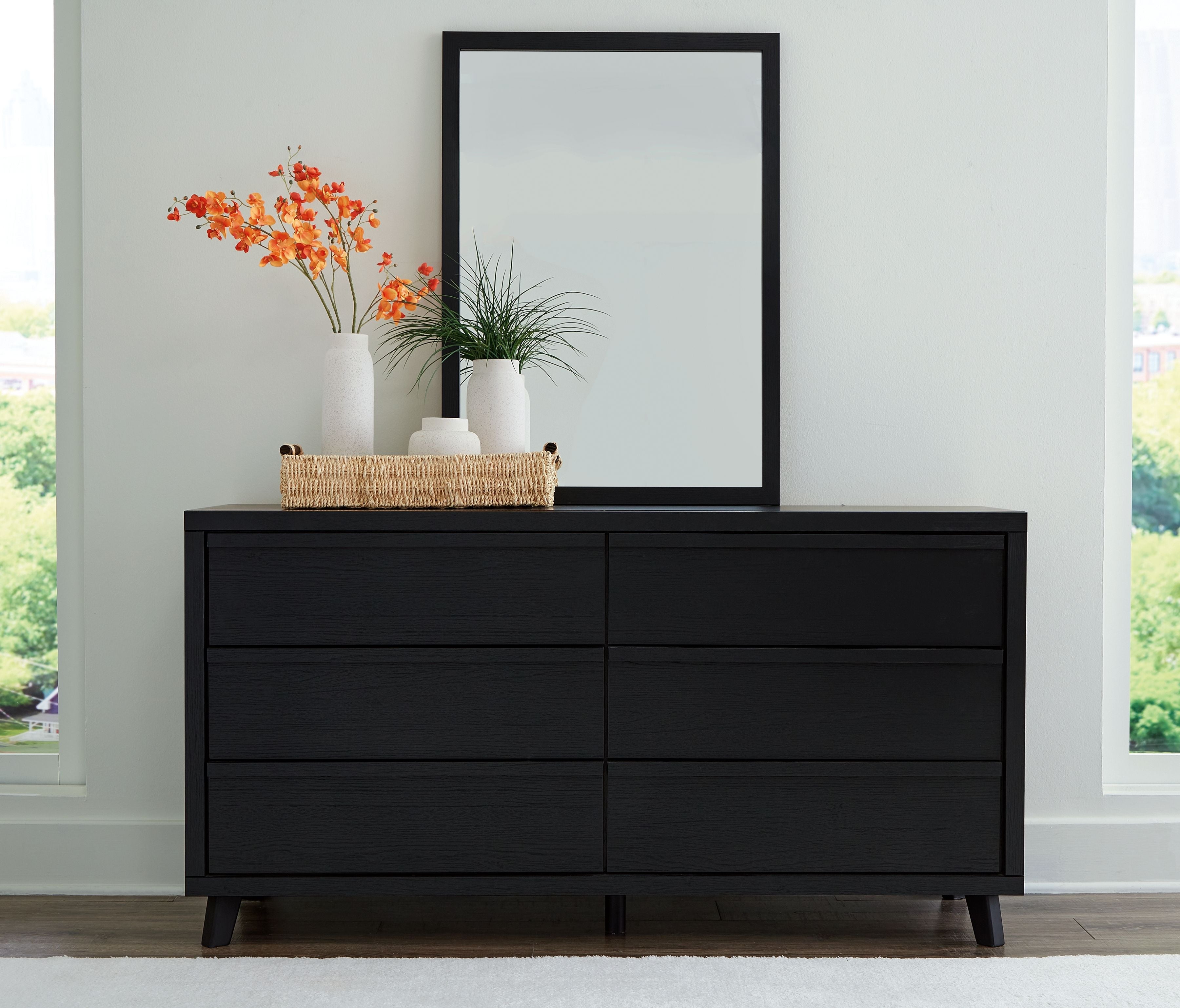 Danziar - Dresser And Mirror - Black Danziar - Dresser And Mirror - Black