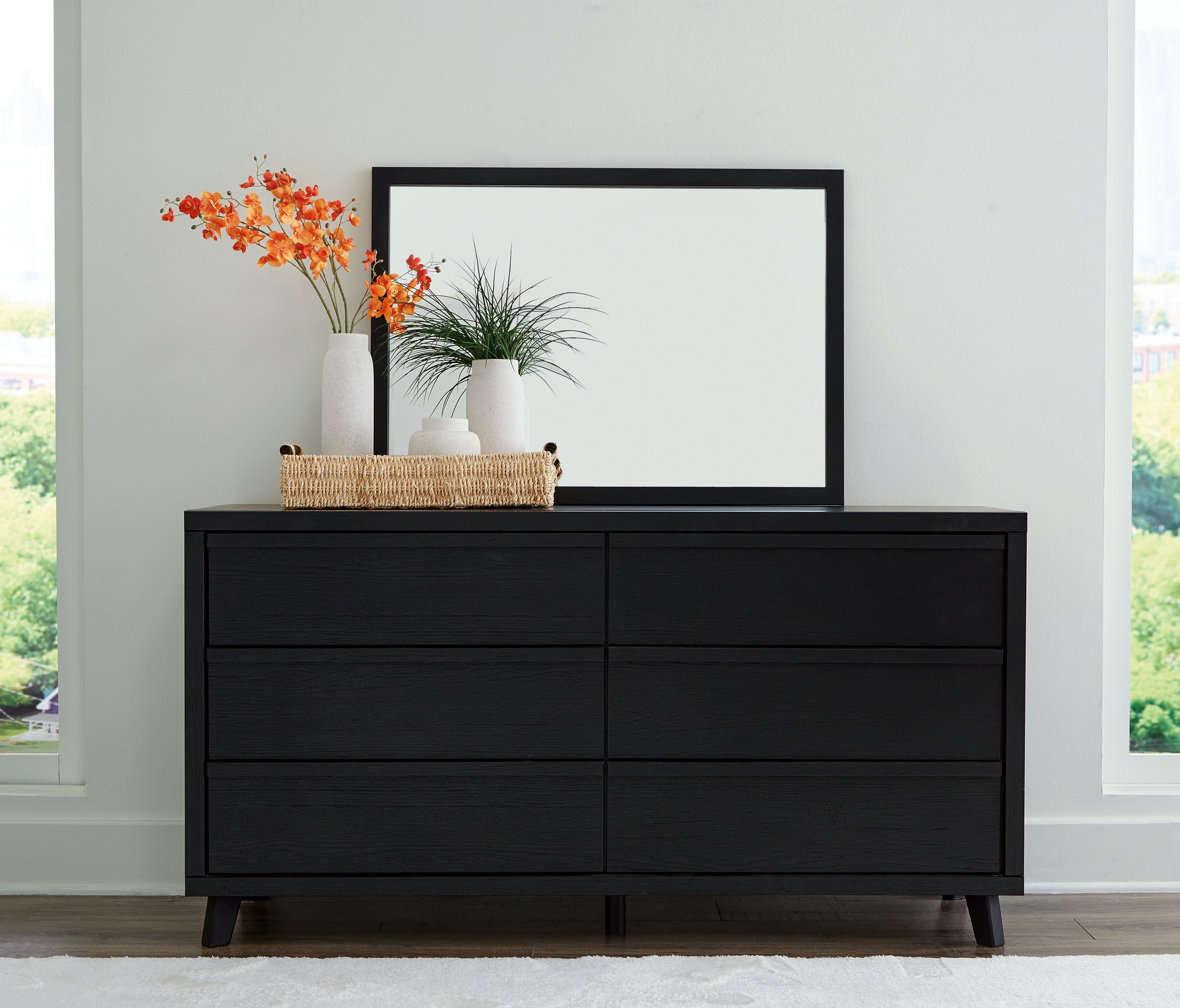 Danziar - Dresser And Mirror - Black Danziar - Dresser And Mirror - Black