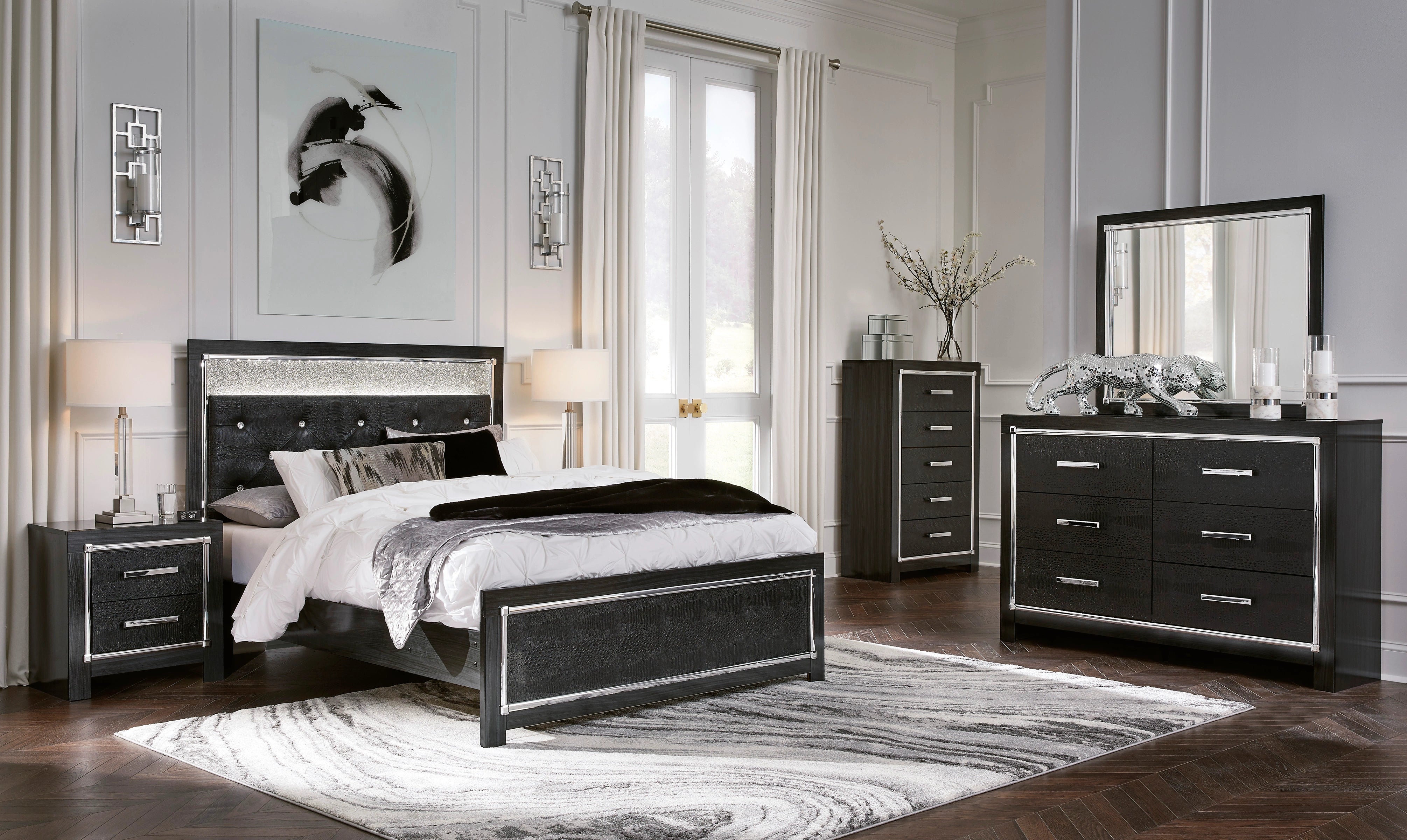 Kaydell - Glitter Panel Bedroom Set