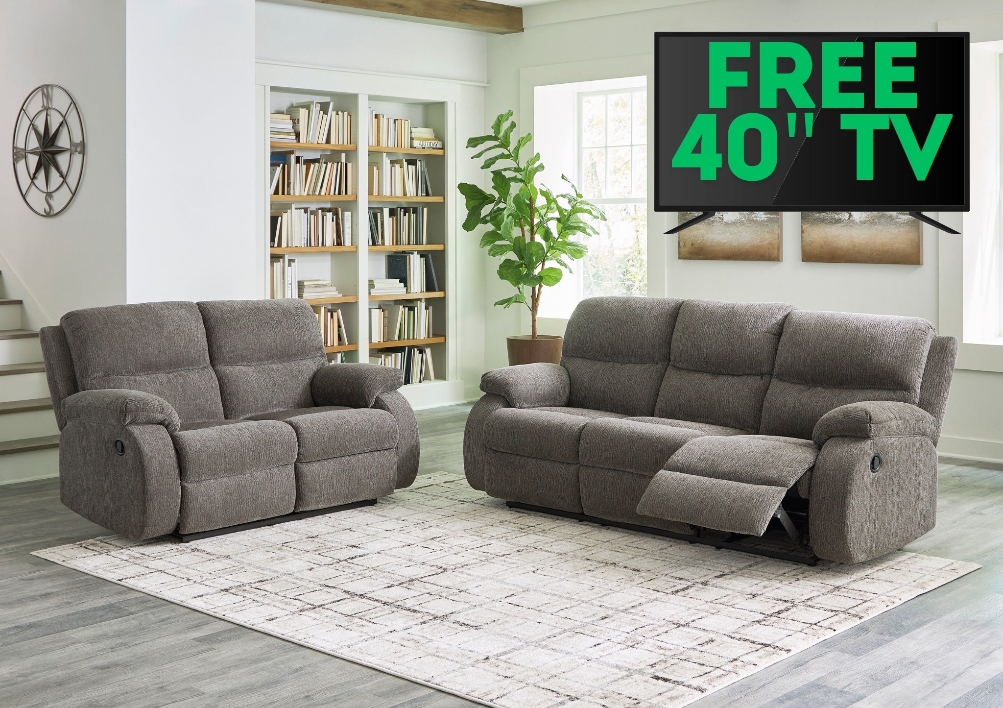 Scranto - Reclining Sofa & Loveseat - Brindle